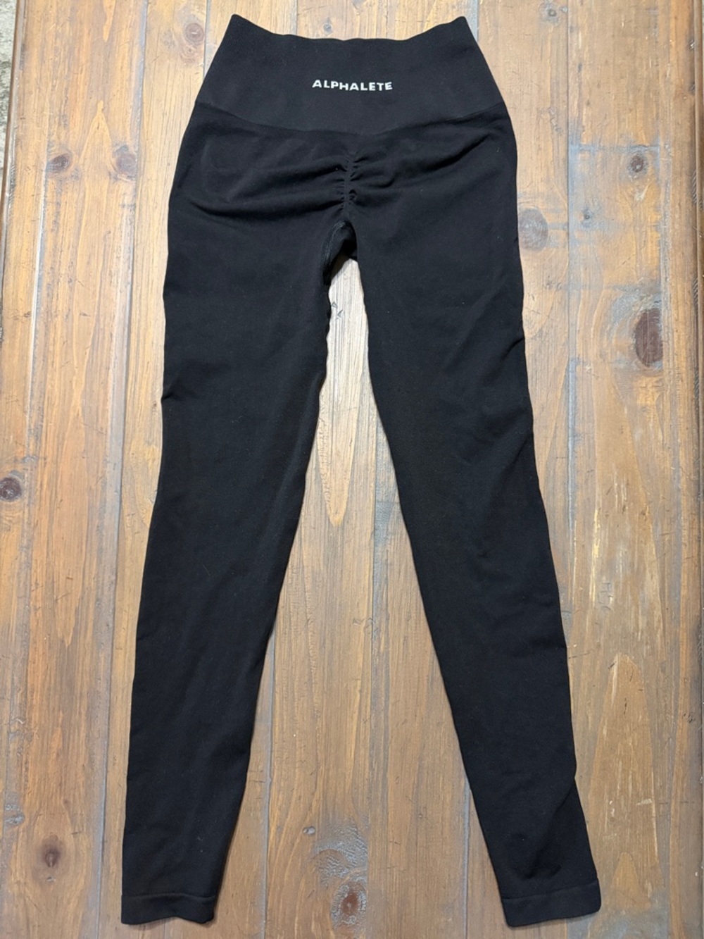 Alphalete Black Ruched High-Waist Leggings
